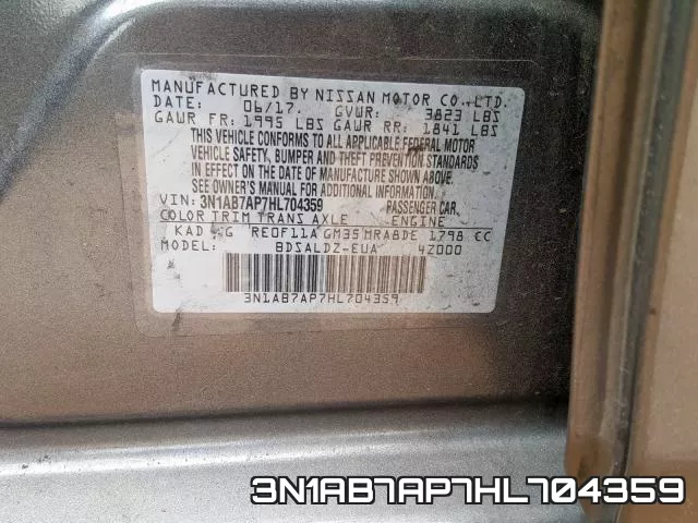 3N1AB7AP7HL704359 фото 2