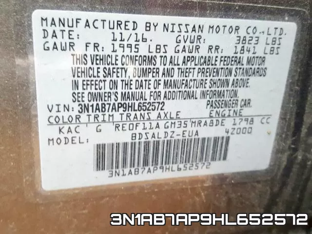 3N1AB7AP9HL652572 фото 2