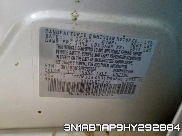 3N1AB7AP9HY292884 фото 2