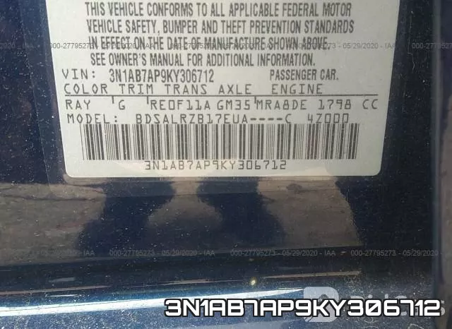 3N1AB7AP9KY306712 фото 10