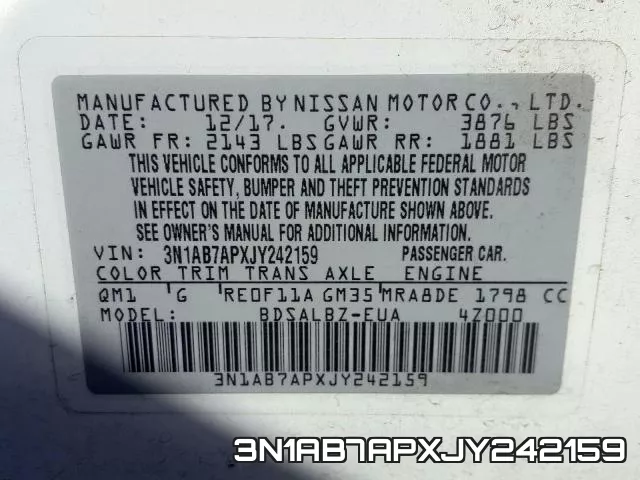 3N1AB7APXJY242159 фото 2