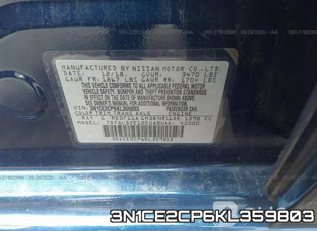 3N1CE2CP6KL359803 фото 10