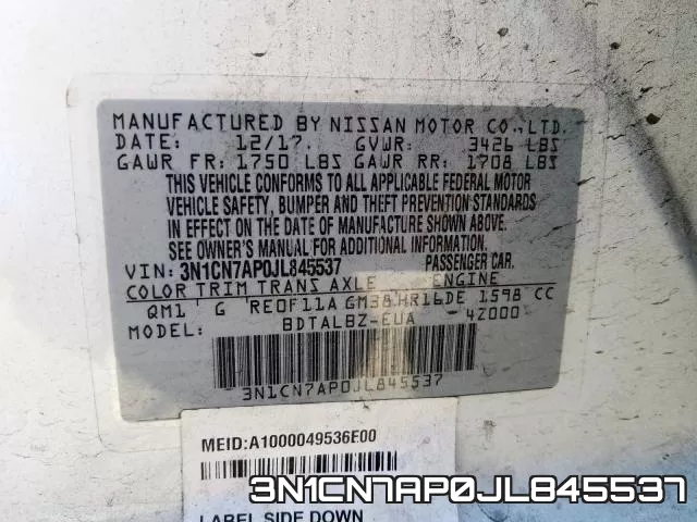 3N1CN7AP0JL845537 фото 2