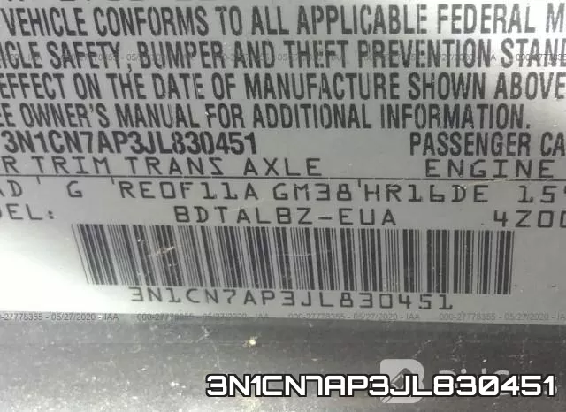 3N1CN7AP3JL830451 фото 10