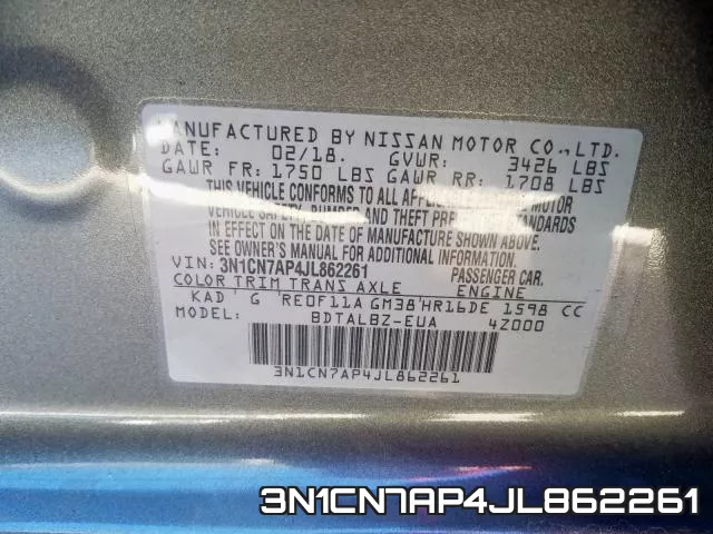 3N1CN7AP4JL862261 фото 2