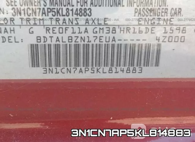 3N1CN7AP5KL814883 фото 10