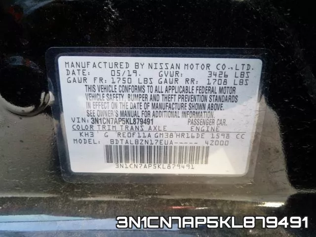 3N1CN7AP5KL879491 фото 2