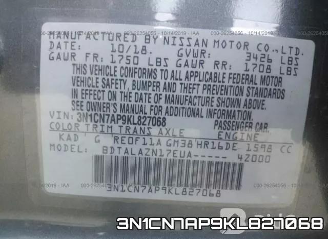 3N1CN7AP9KL827068 фото 10