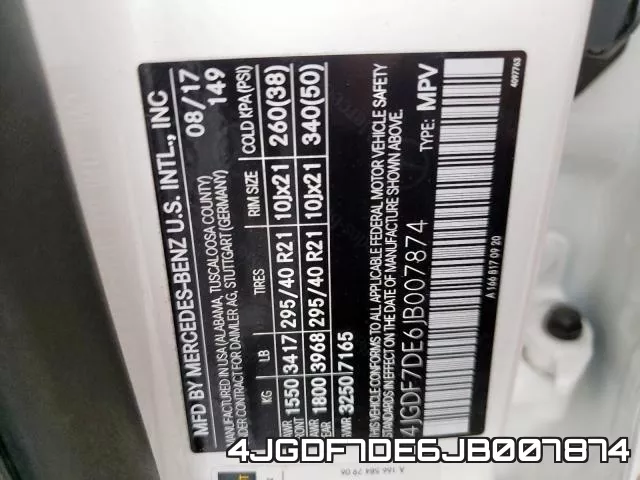 4JGDF7DE6JB007874 фото 2