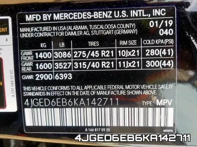 4JGED6EB6KA142711 фото 2