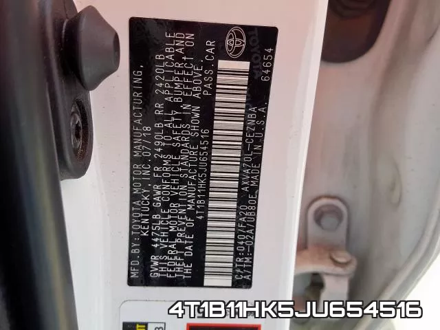 4T1B11HK5JU654516 фото 2