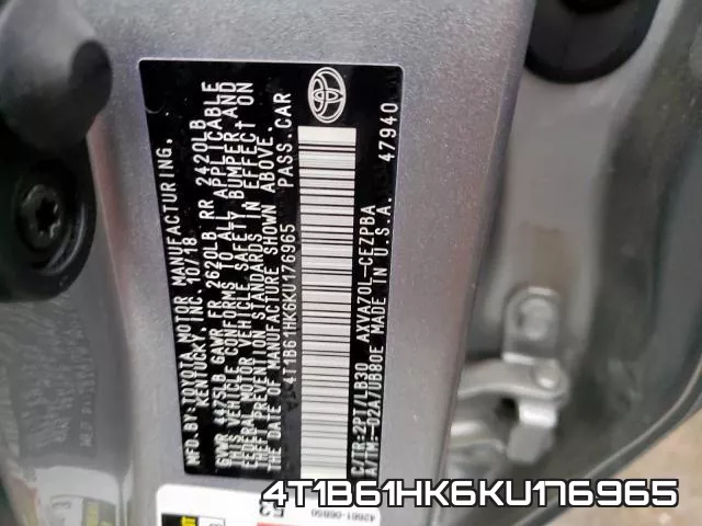 4T1B61HK6KU176965 фото 2