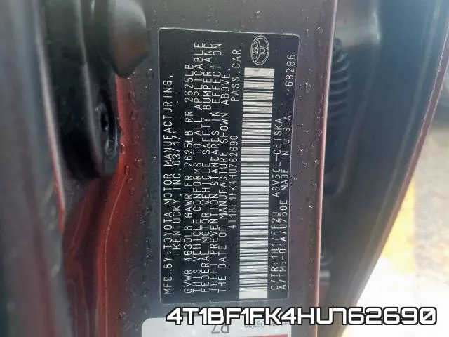 4T1BF1FK4HU762690 фото 2