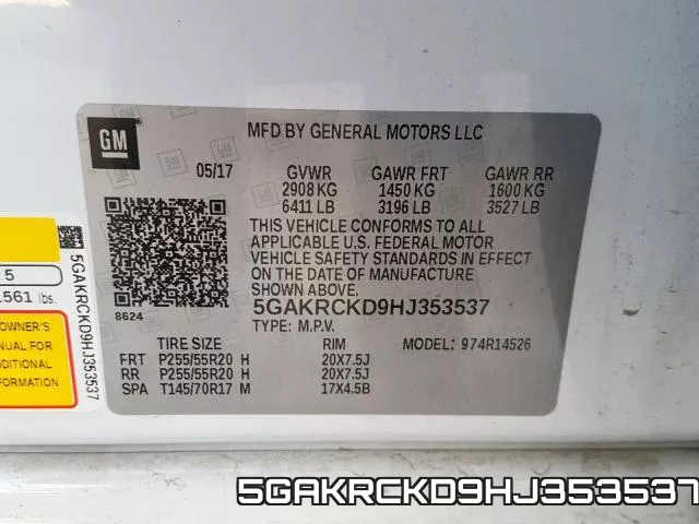 5GAKRCKD9HJ353537 фото 2
