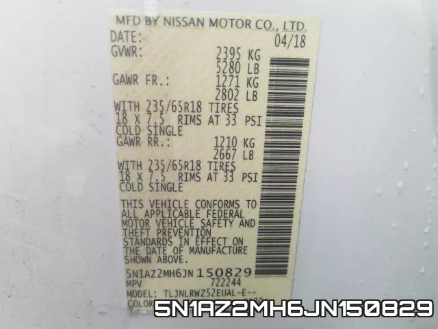 5N1AZ2MH6JN150829 фото 2