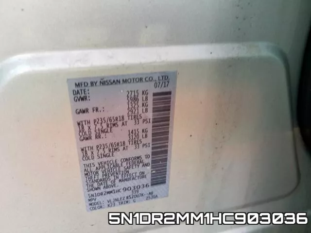 5N1DR2MM1HC903036 фото 2