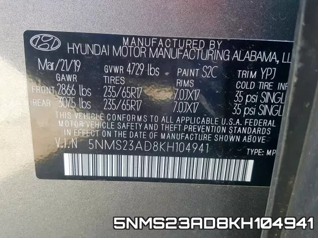 5NMS23AD8KH104941 фото 2