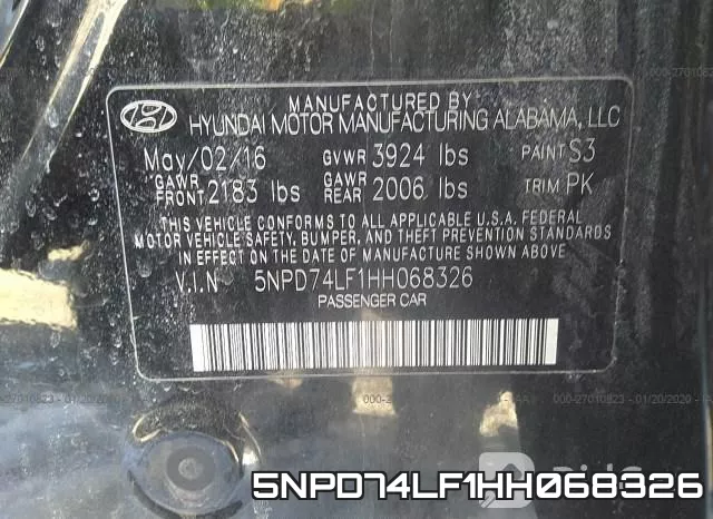 5NPD74LF1HH068326 фото 10