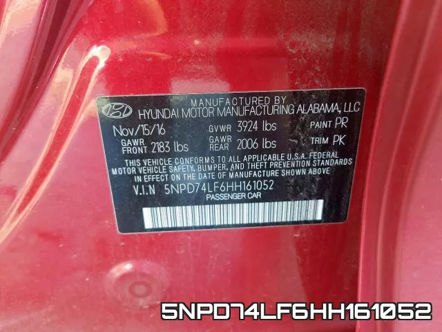 5NPD74LF6HH161052 фото 2