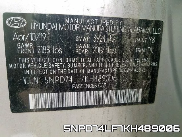 5NPD74LF7KH489006 фото 2