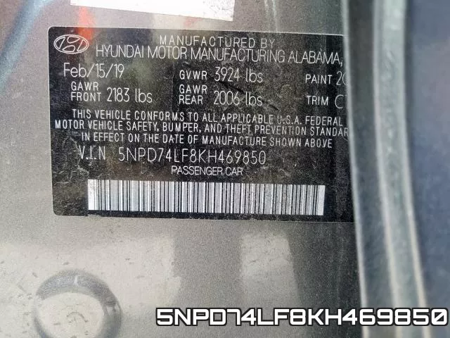5NPD74LF8KH469850 фото 2
