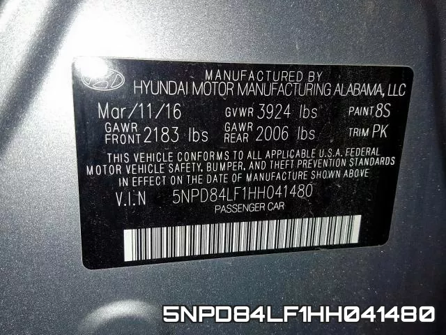 5NPD84LF1HH041480 фото 2