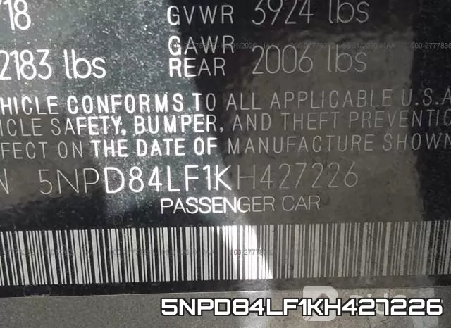 5NPD84LF1KH427226 фото 10