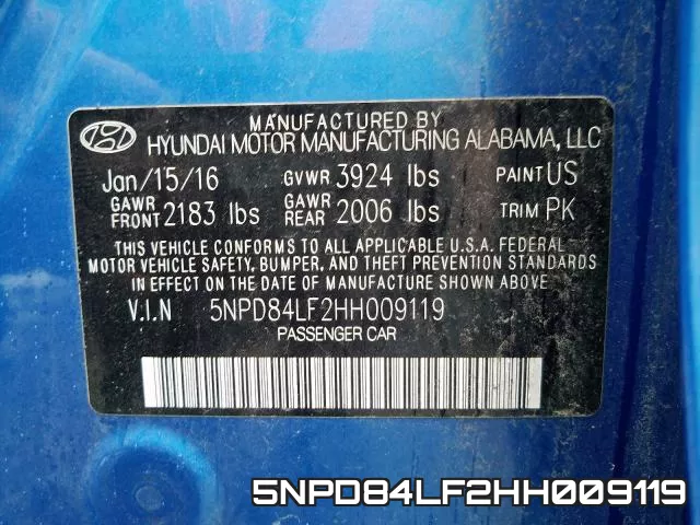 5NPD84LF2HH009119 фото 2