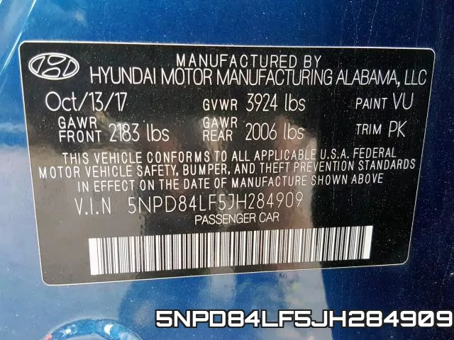5NPD84LF5JH284909 фото 2