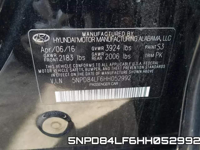 5NPD84LF6HH052992 фото 2