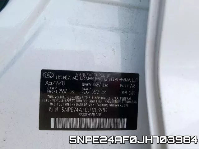 5NPE24AF0JH703984 фото 2