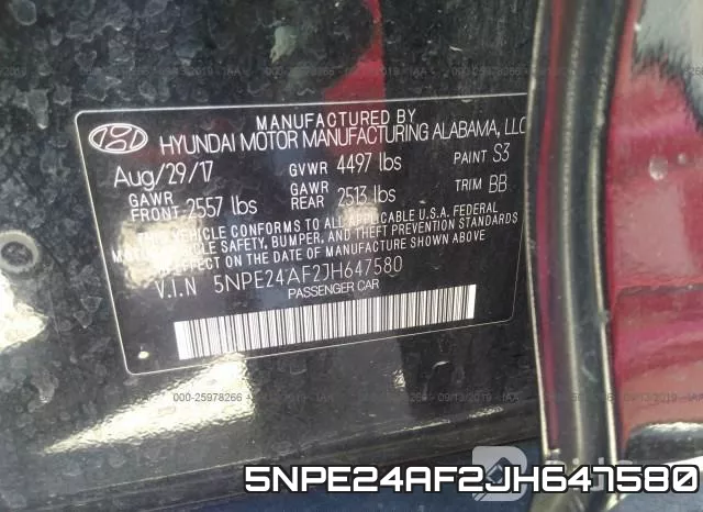 5NPE24AF2JH647580 фото 10
