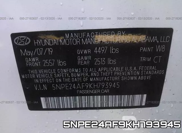 5NPE24AF9KH793945 фото 10