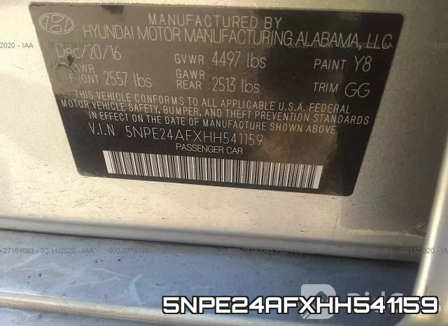 5NPE24AFXHH541159 фото 10