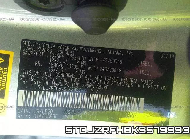 5TDJZRFH8KS579993 фото 10