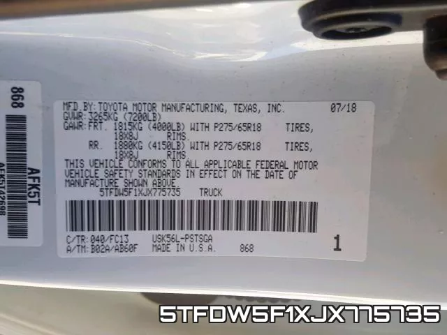 5TFDW5F1XJX775735 фото 2