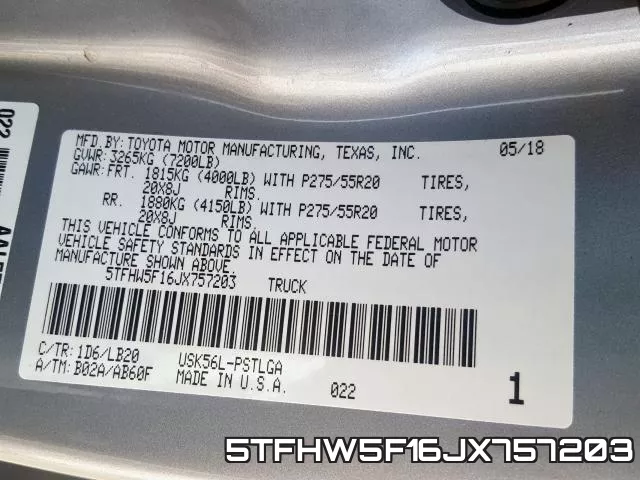 5TFHW5F16JX757203 фото 2