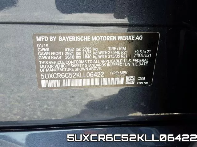 5UXCR6C52KLL06422 фото 2