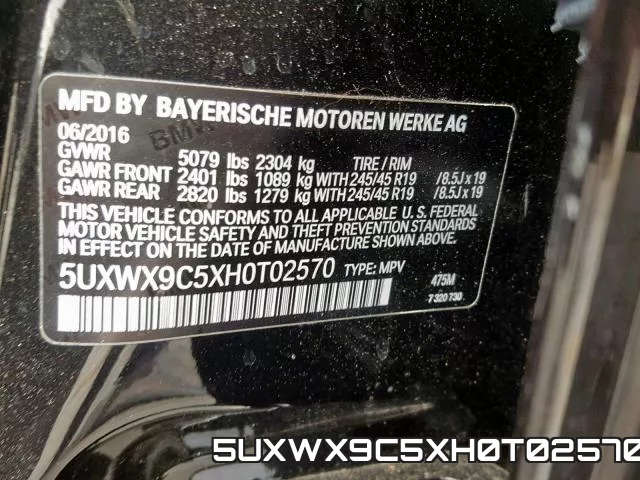 5UXWX9C5XH0T02570 фото 2