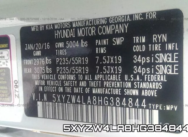 5XYZW4LA8HG384844 фото 10
