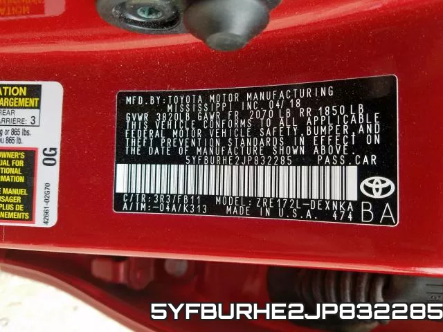 5YFBURHE2JP832285 фото 2