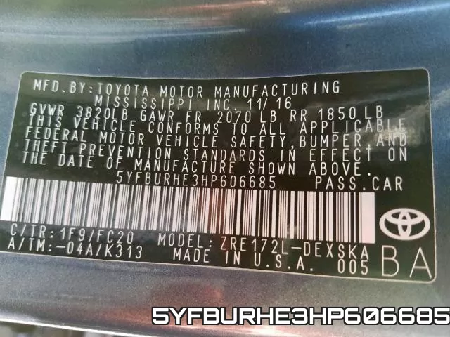 5YFBURHE3HP606685 фото 2