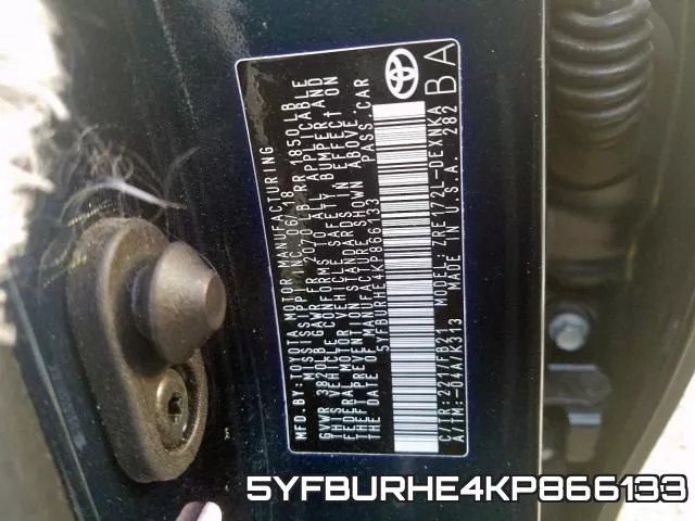 5YFBURHE4KP866133 фото 2