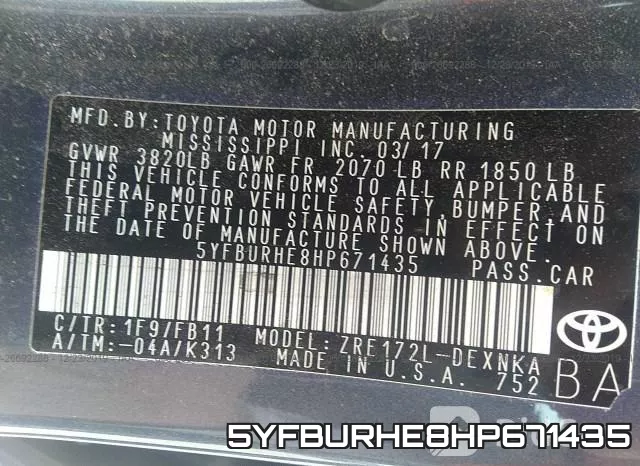 5YFBURHE8HP671435 фото 10