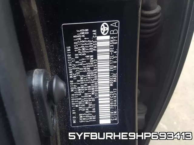 5YFBURHE9HP693413 фото 2