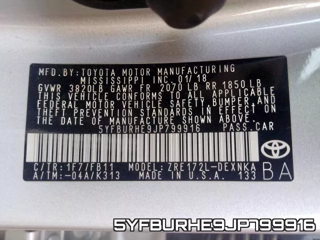 5YFBURHE9JP799916 фото 2