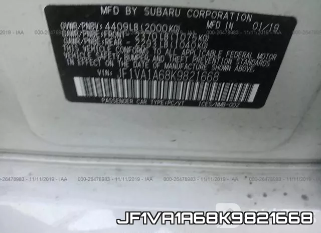 JF1VA1A68K9821668 фото 10
