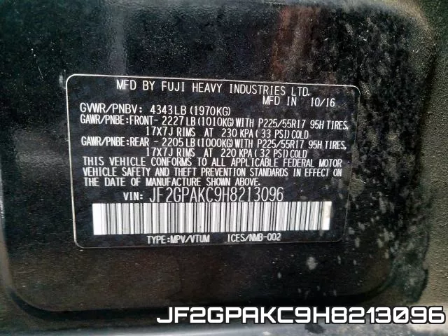 JF2GPAKC9H8213096 фото 2