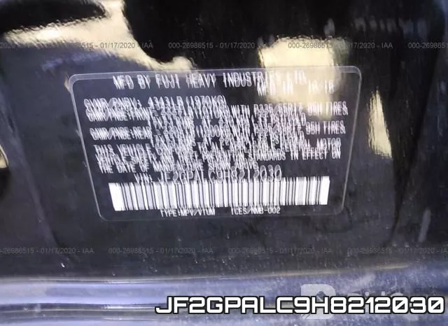 JF2GPALC9H8212030 фото 10