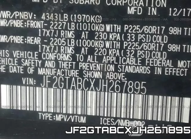 JF2GTABCXJH267895 фото 10